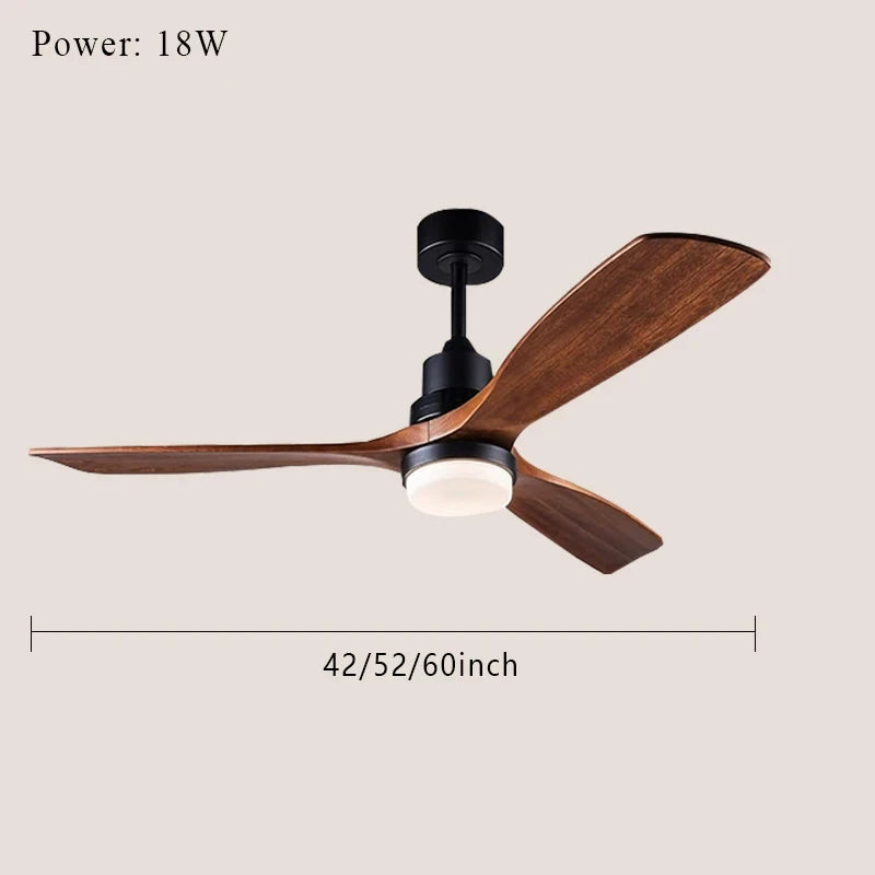 Modern Wood Ceiling Fan with Light