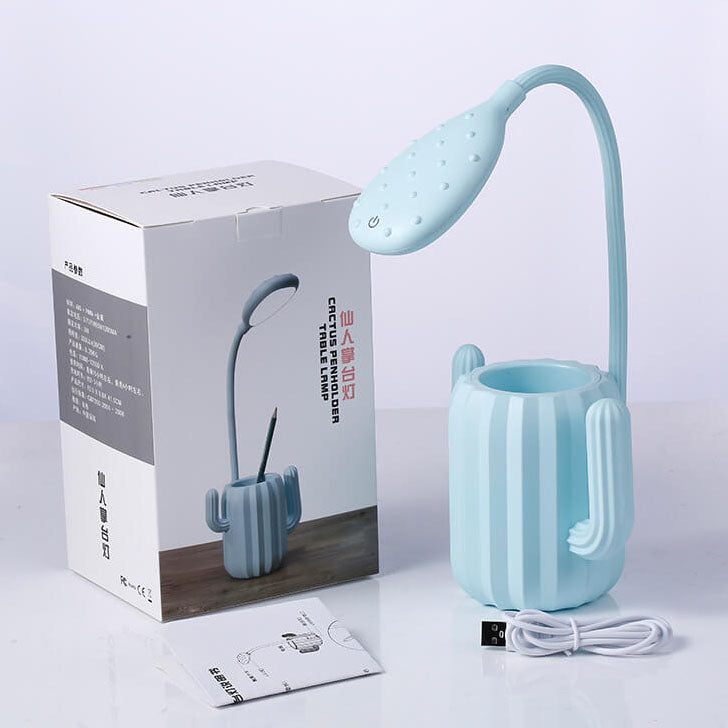 Children's Plastic Cactus Pencil Table Lamp