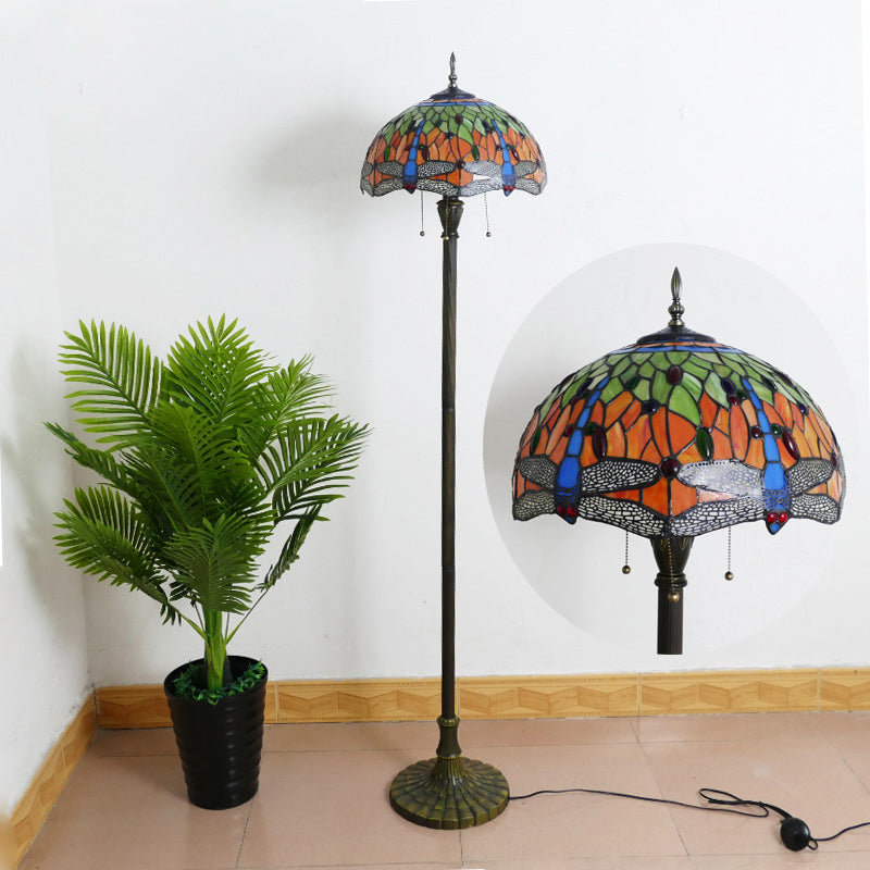 Column Iron Glass Living 3-Light Floor Lamp