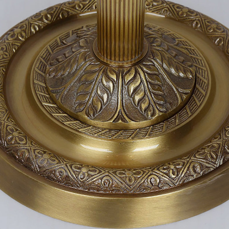 Brass Shell Dome Rose 3-Light Floor Lamp