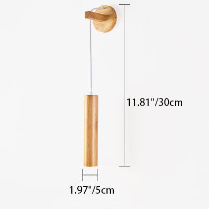 Long Strip Rubber Wood Wall Lamp