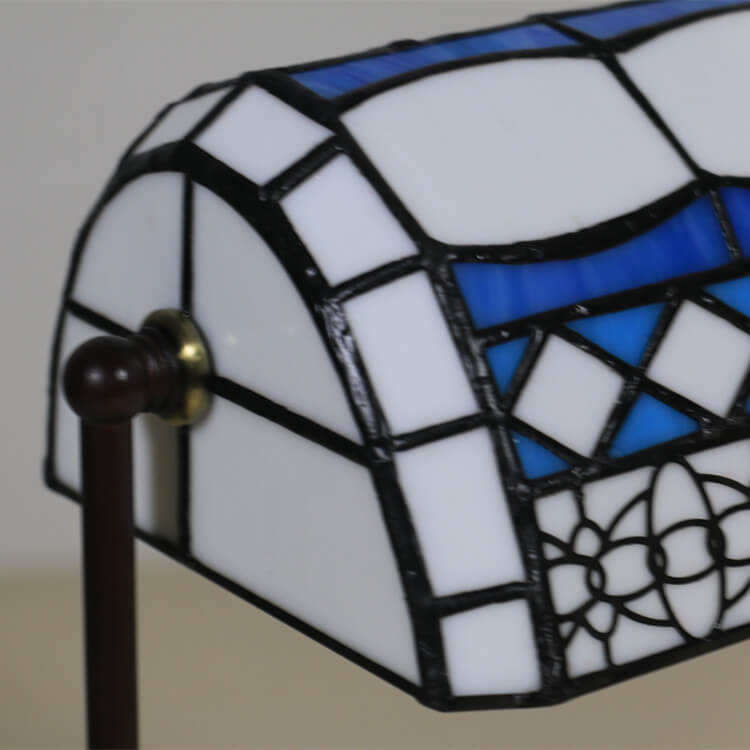 Geometric Stained Glass Bank Table Lamp