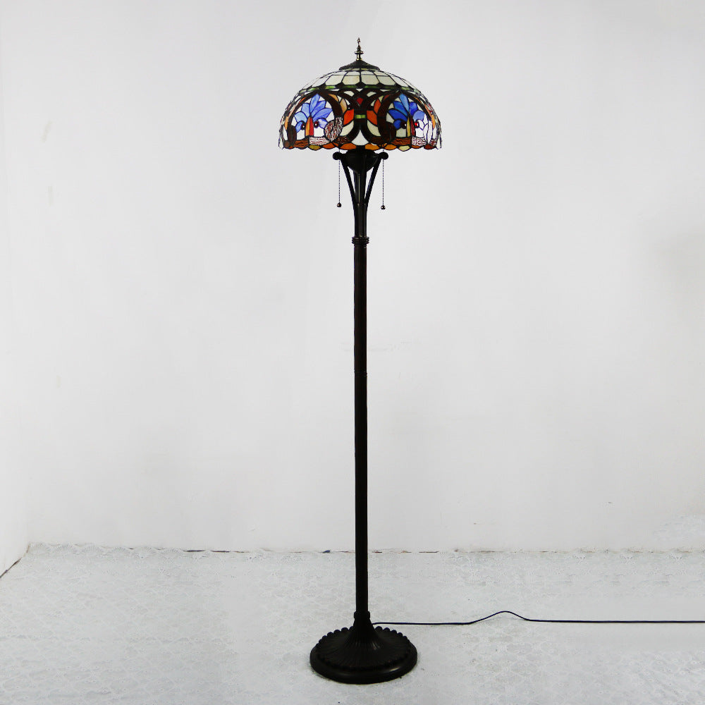 Resin Glass Semicircular Dome 2-Light Floor Lamp