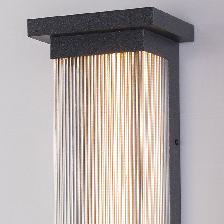 Striped Rectangle Stainless Steel Outdoor Light