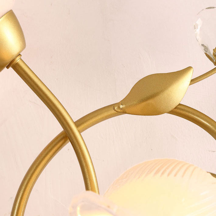 Flower Hardware Glass Crystal 2-Light Wall Lamp