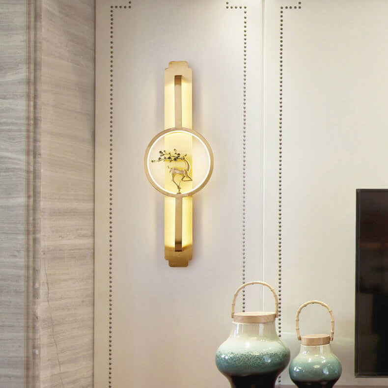 Copper Long Round Wall Lamp