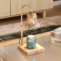 Floral Glass Metal Wood Table Lamp
