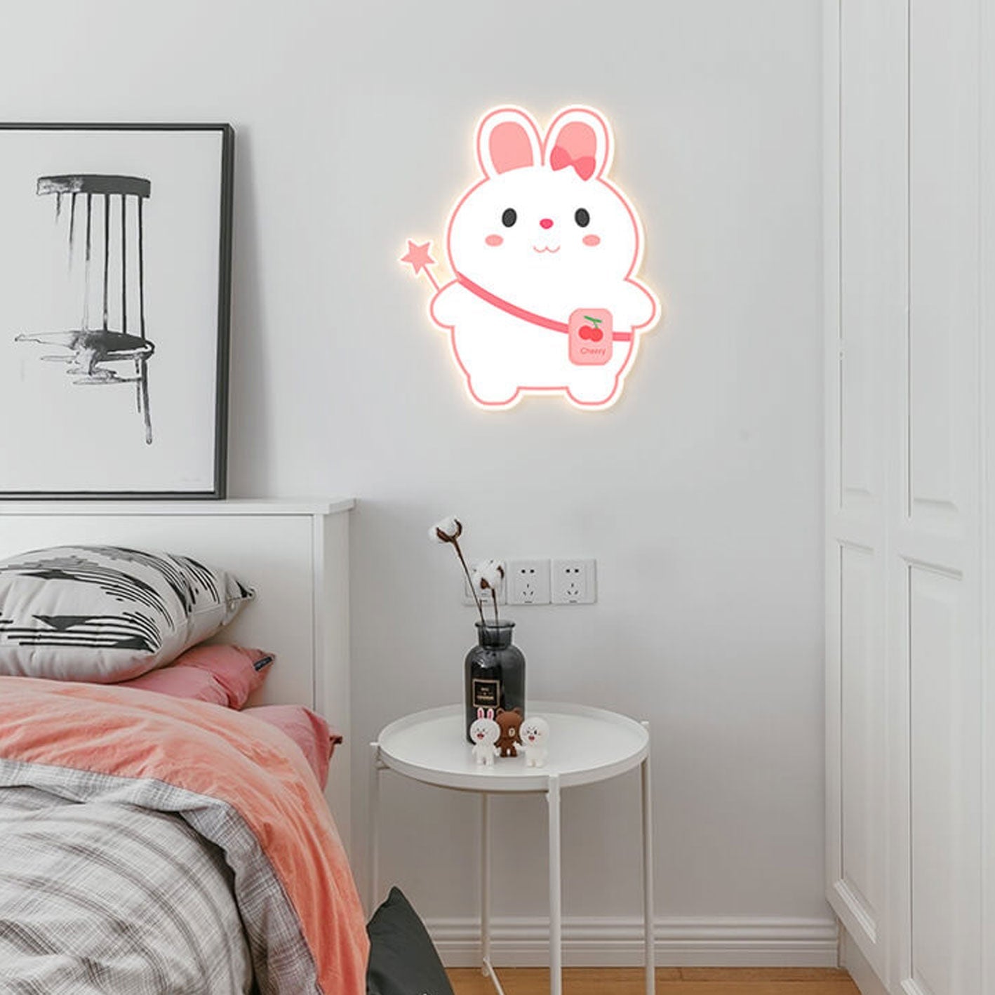 Cartoon Rabbit Unicorn Kids Wall Lamp
