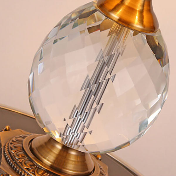 Fabric Candle Crystal 3/4 3-Light Table Lamp