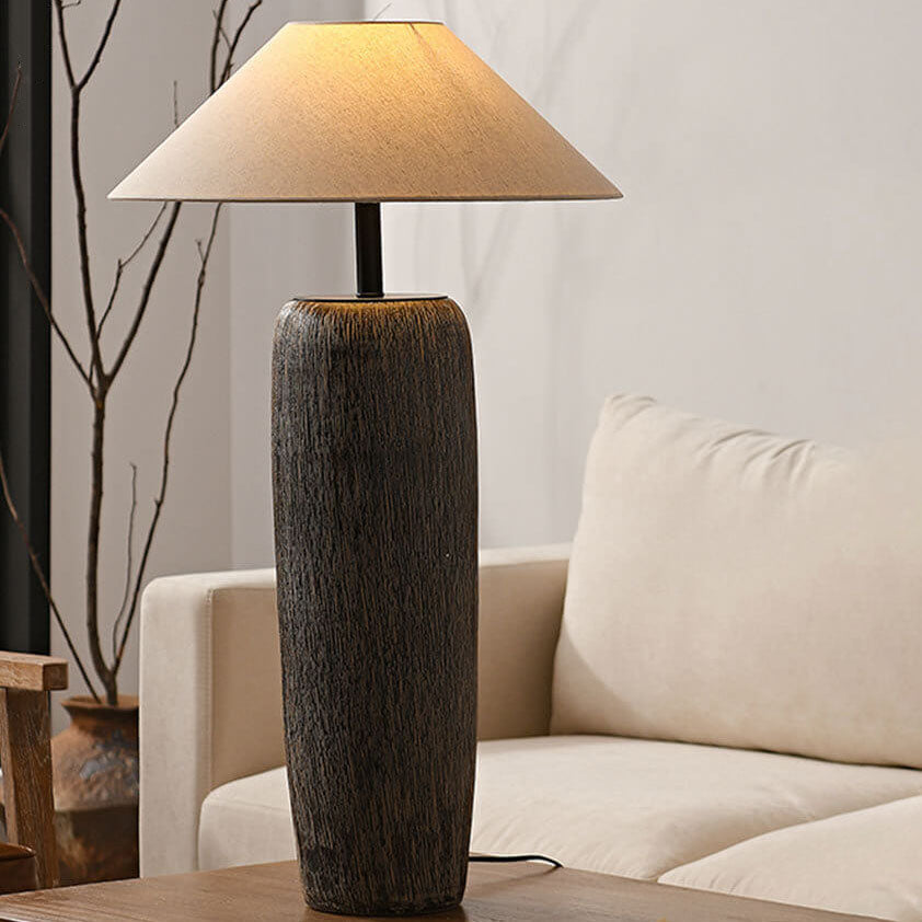 Japanese Wabi-sabi Fabric Shade Floor Lamp