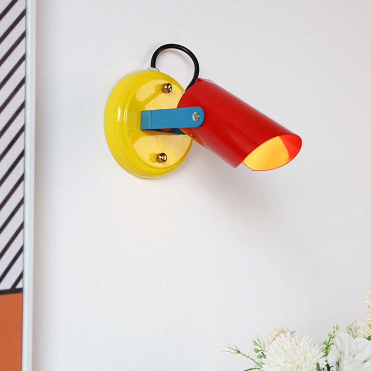 Iron Geometric Cylinder Living Wall Lamp