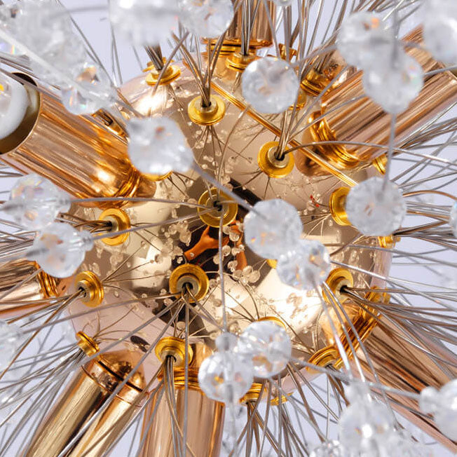 Dandelion Crystal Aluminum Marble 9-Light Floor Lamp