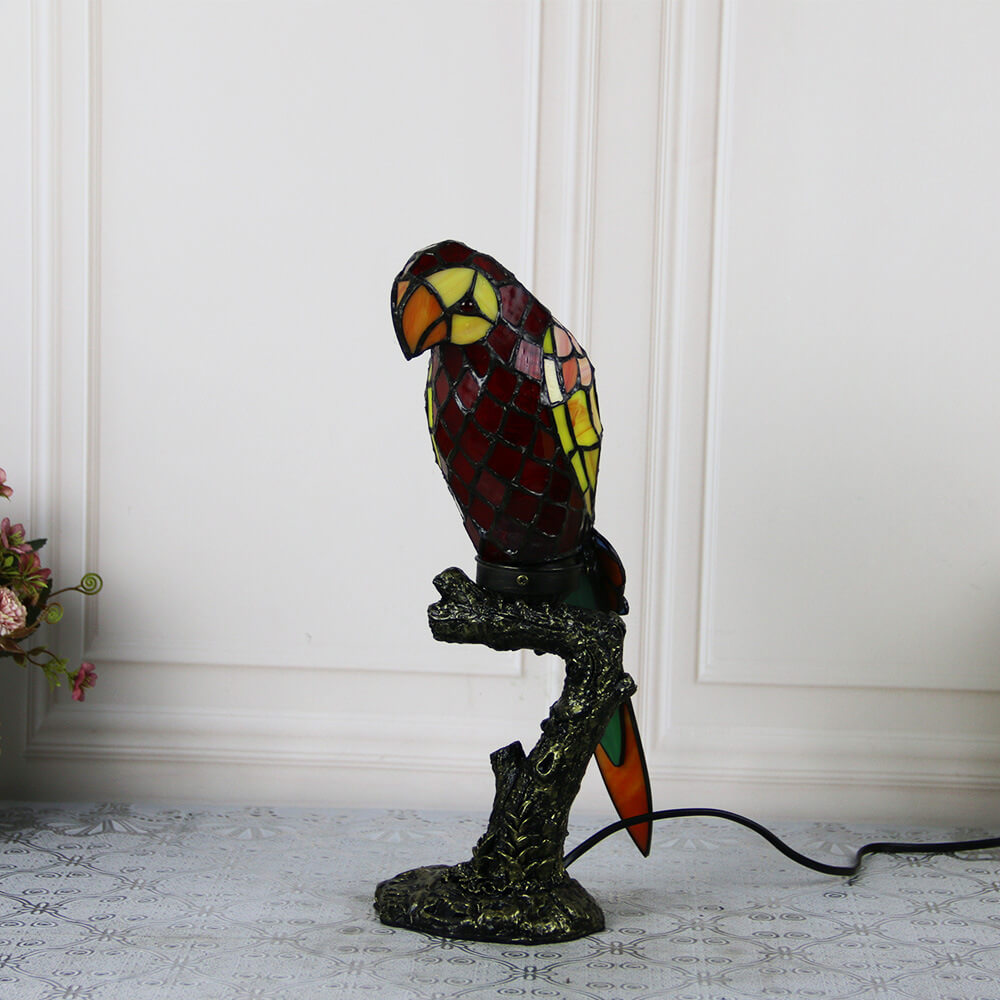 American Parrot Stained Glass Table Lamp