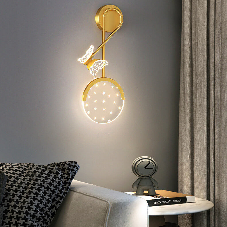 Acrylic Butterfly Star Design Wall Lamp