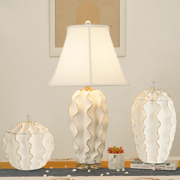 Cloth Crystal Resin Table Lamp