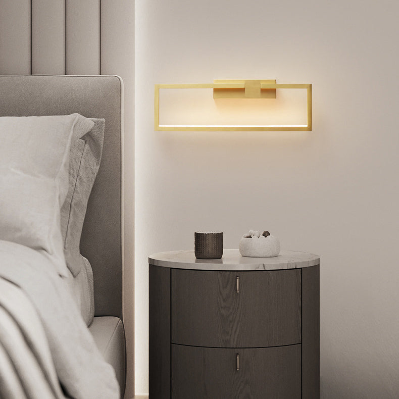 All Copper Rectangular Geometric Wall Lamp