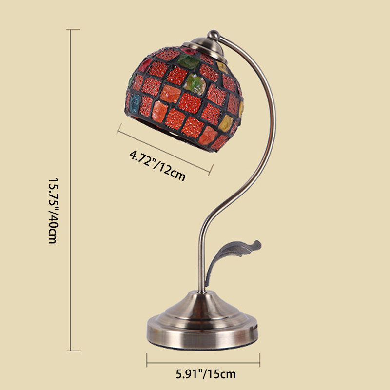 Round Spherical Glass Hardware Table Lamp