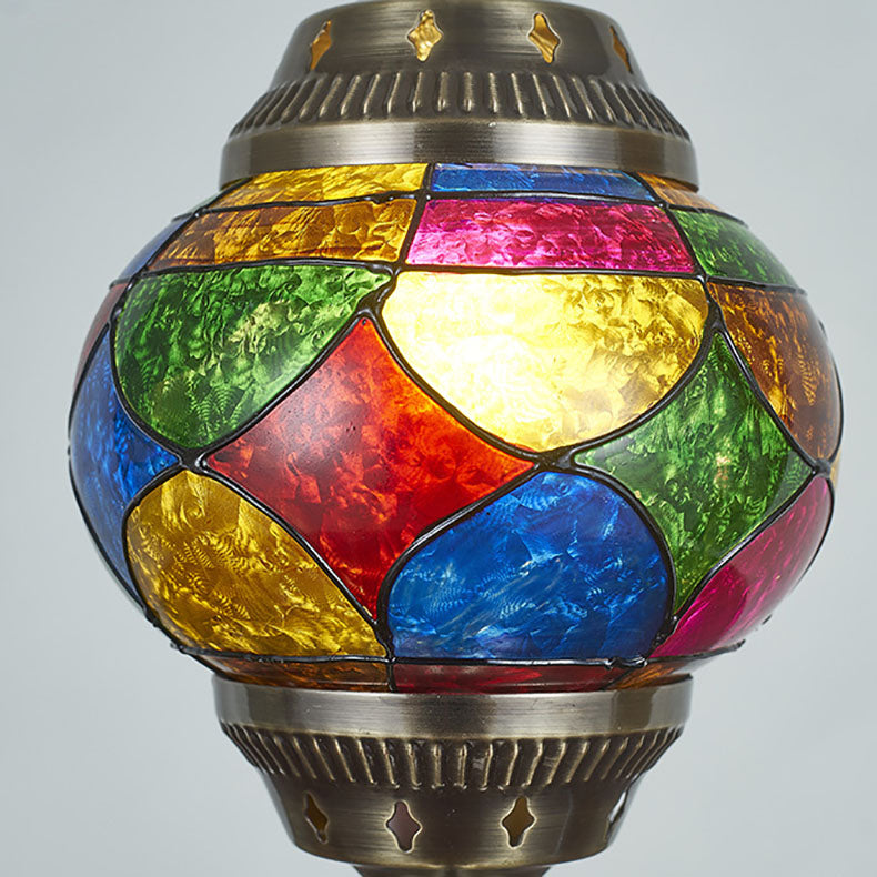 Romantic Oval Iron Enameled Table Lamp