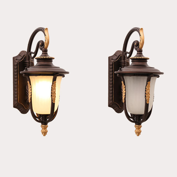 Coffee Gilded Aluminum Glass Outdoor Light