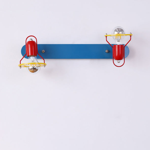 Childlike Colorful Geometric Iron 2-Light Wall Lamp