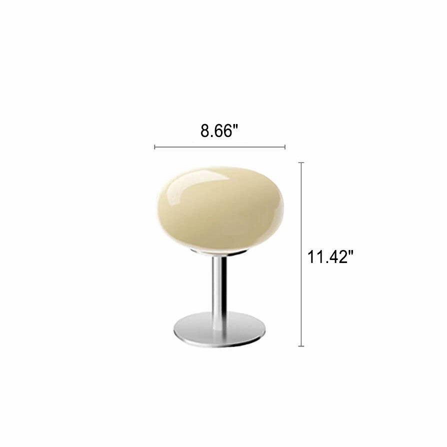 Cream Round Glass Table Lamp