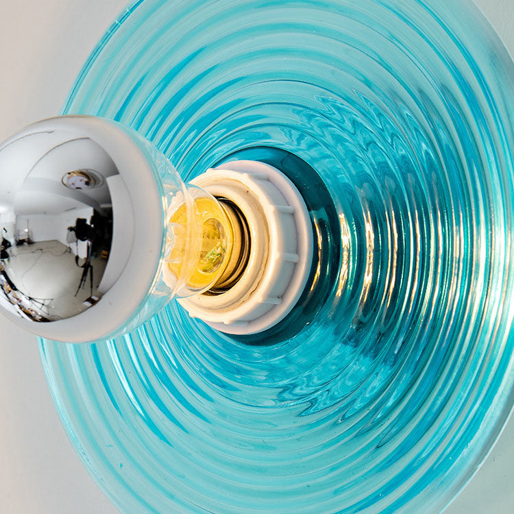 Wave Pattern Round Glass Wall Lamp