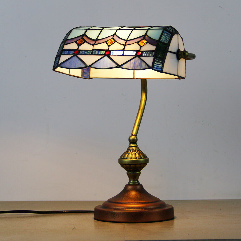 Bank Glass Hardware Table Lamp