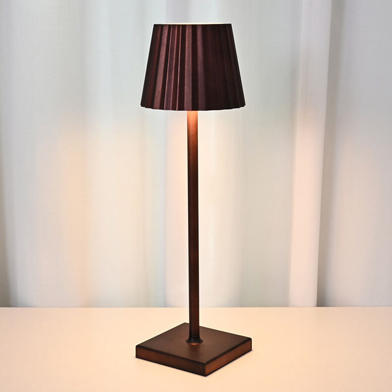 Aluminum Pleated Cone Touch Table Lamp