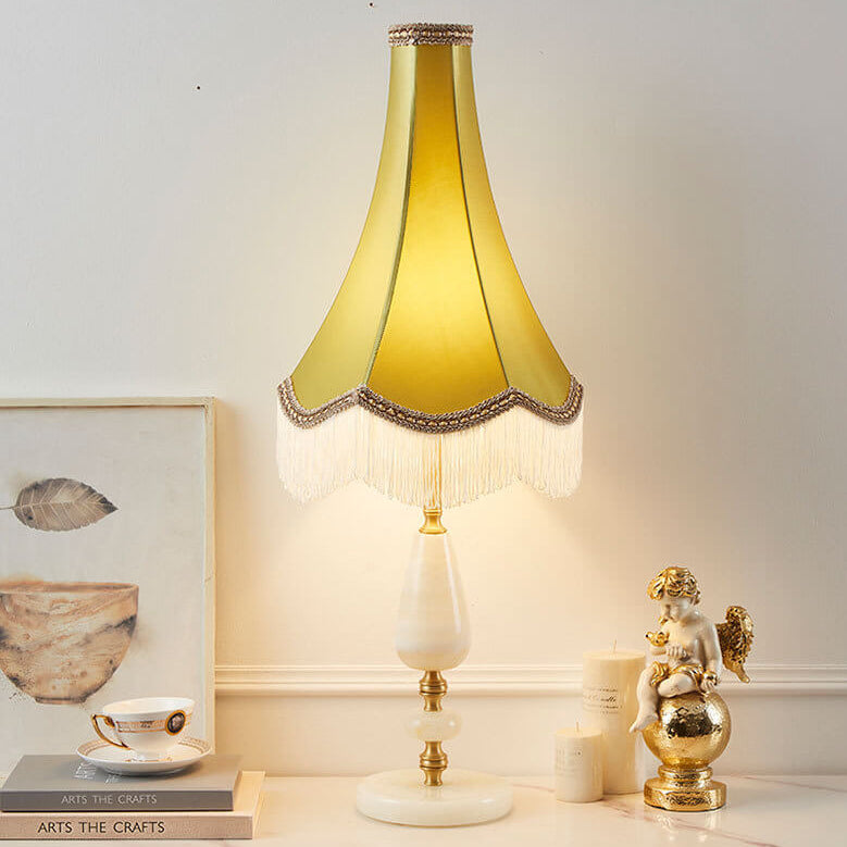 Fabric Fringed Horn Table Lamp