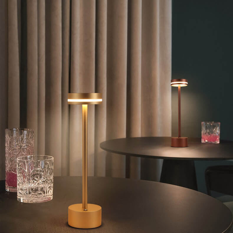 Cylindrical Metal Acrylic Table Lamp
