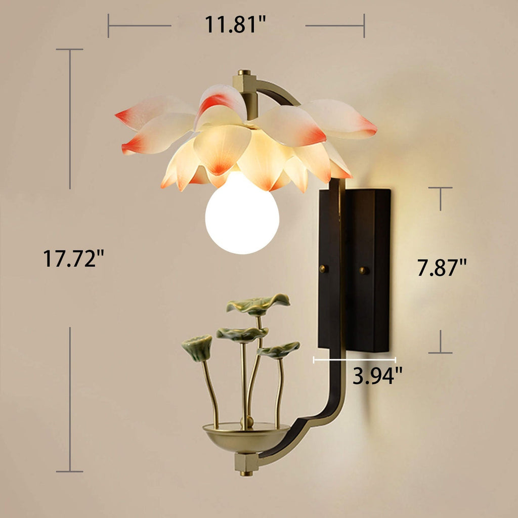 Lotus Ceramic Resin Wall Lamp