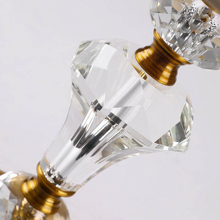 Crystal Pillar Fabric Table Lamp