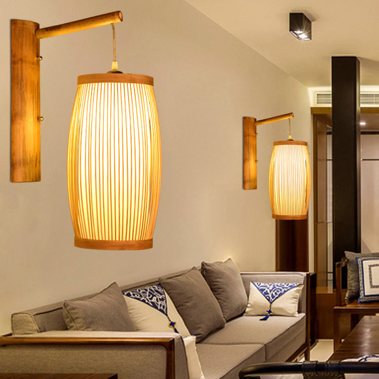 Cubic Bamboo Living Room Wall Lamp