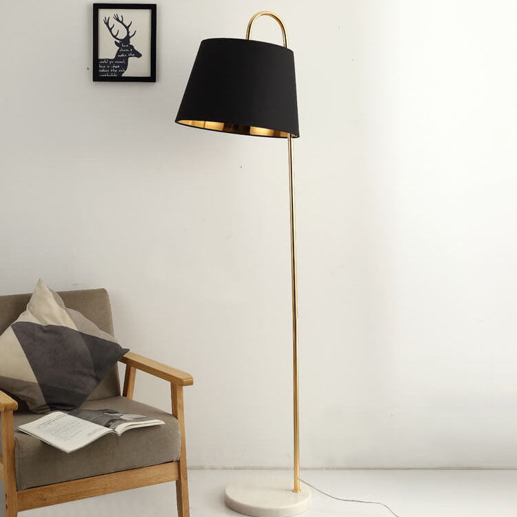 Solid Color Fabric Marble Floor Lamp