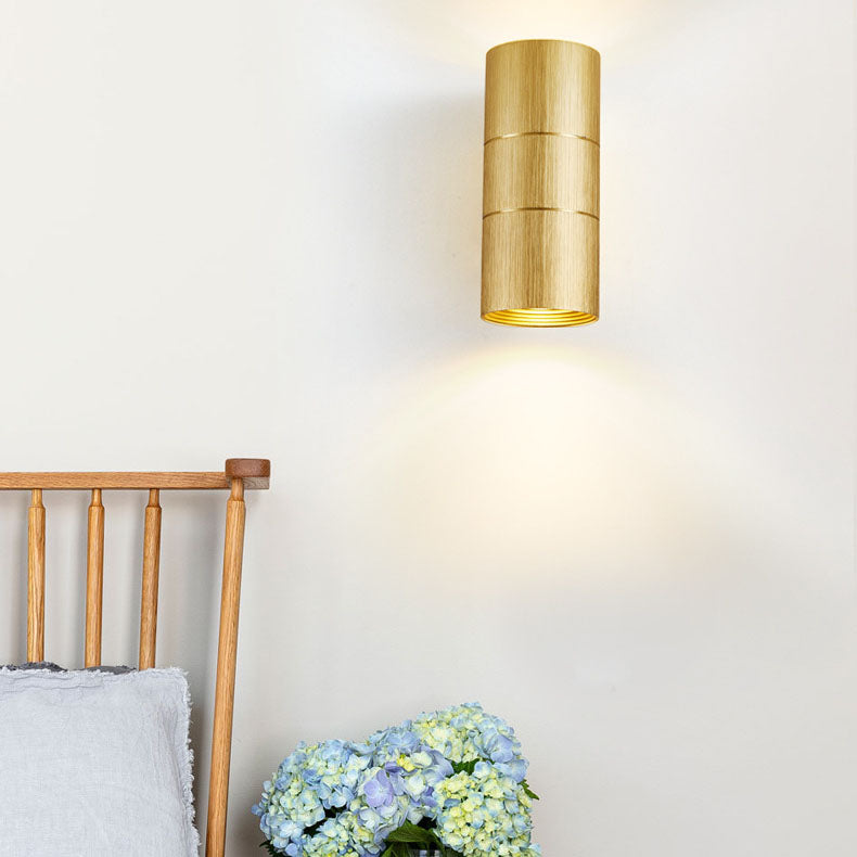 Cylindrical Brushed Aluminum Wall Lamp