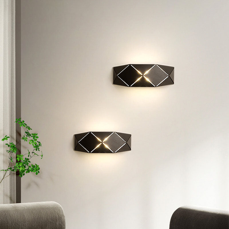 Iron Geometric Polyhedron Bedroom Wall Lamp
