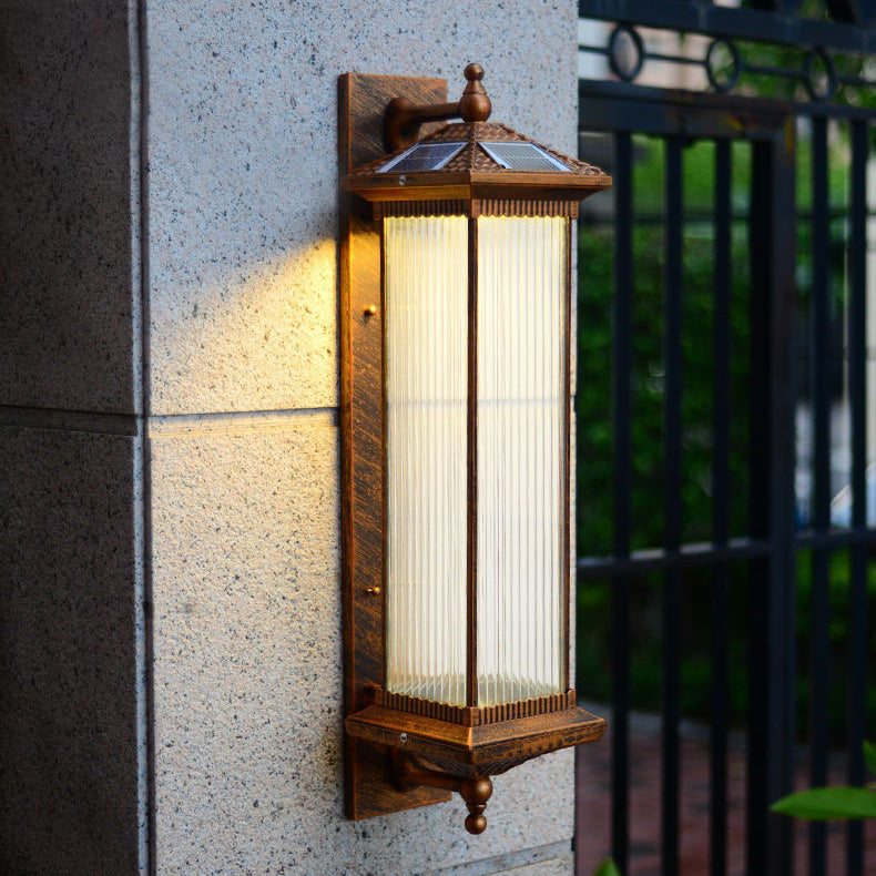 Aluminum Glass Cuboid Garden Outdoor Light