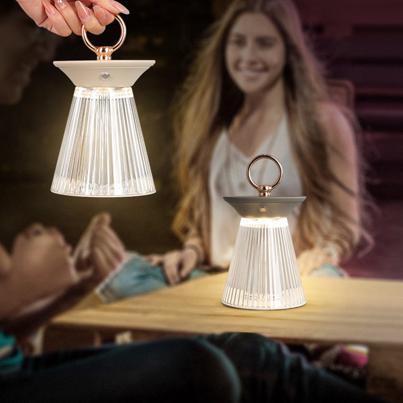 Iron Acrylic Semi-Conical Portable Table Lamp