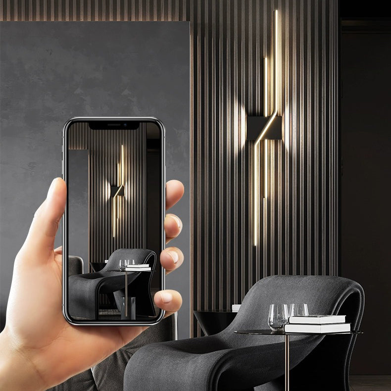 Aluminum Geometric Long Straight Wall Lamp