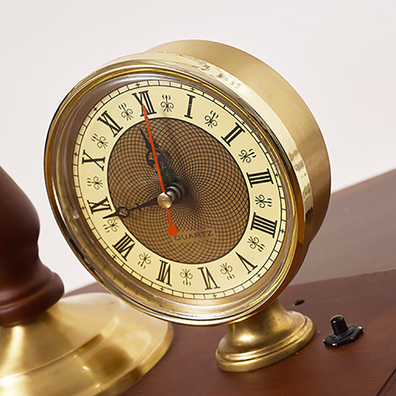 Floral Solid Wood Copper Table Lamp