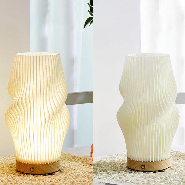 Geometry 3D Printed Wood Table Lamp