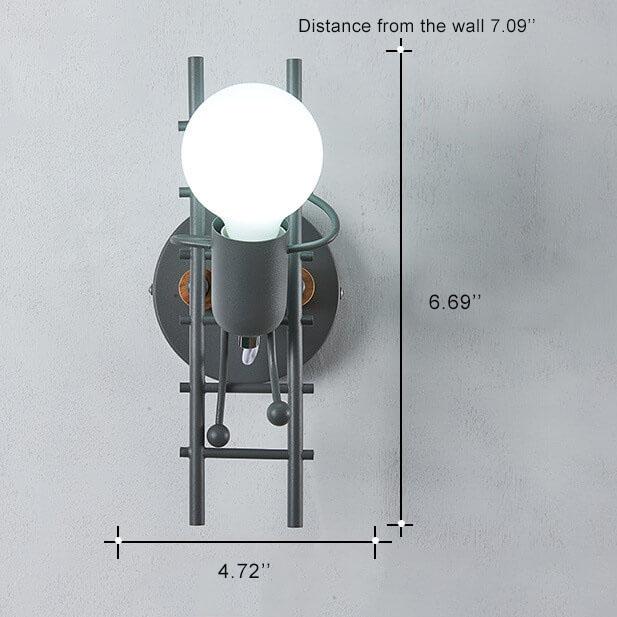 Wrought Iron Stair Climbing Wall Lamp