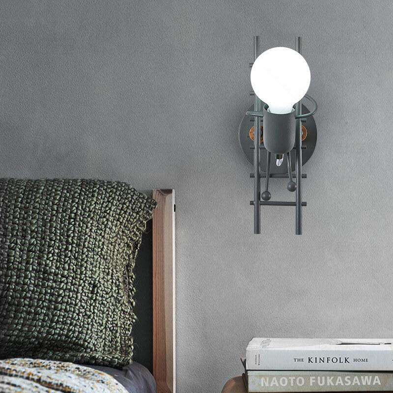 Wrought Iron Stair Climbing Wall Lamp