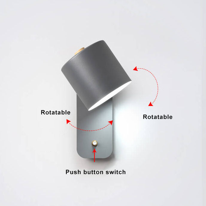 Macaron Cylinder Shape Rotatable Wall Lamp