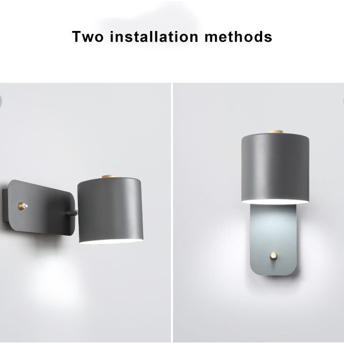 Macaron Cylinder Shape Rotatable Wall Lamp