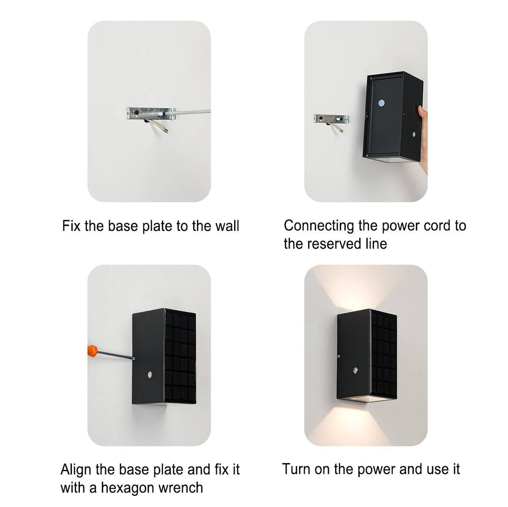 Black Rectangular Die-Cast Aluminum Outdoor Light