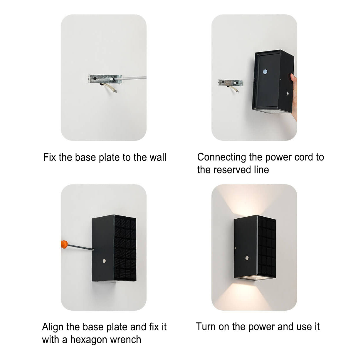 Black Rectangular Die-Cast Aluminum Outdoor Light