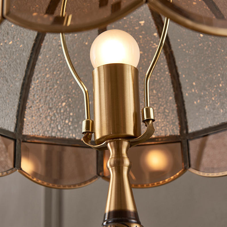 Copper Frosted Glass Dome Floor Lamp