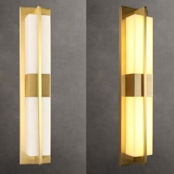 Rectangular Copper Marble Patio Outdoor Light