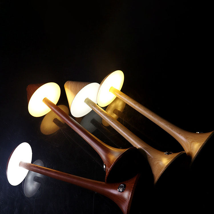 Wood Grain Iron Acrylic Table Lamp